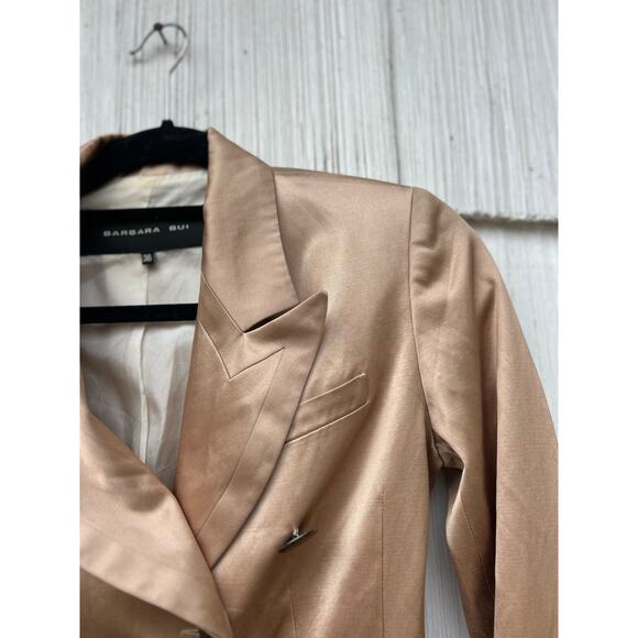 Barbara Bui Double Breasted Silk‎ Lined Blazer Jacket Peplum Detail Size 36/XS - Picture 3 of 12